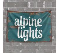 Vintage Bar Decor Alpine Lights: A Serene Mountain Evening Scene Tapestry Bar Man Cave Decor Wall Tapestry for Bedroom(100X150CM)