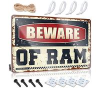 Vintage Bar Decor Beware of Ram Sign Funny Home Sign Beer Decor (Size : 30X40CM)