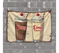 Vintage Bar Decor Eeny Milkshakes: A Sweet Treat with A Twist Tapestry Bar Man Cave Decor Wall Tapestry for Bedroom(100X150CM)