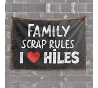 Vintage Bar Decor Family Scrap Rules: A Heartfelt Tribute to Hiles Tapestry Wall Decorations Cool Room Accessories for Teens B(100X150CM)