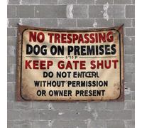 Vintage Bar Decor Keep Gate Shut: No Trespassing - Dog On Premises Tapestry Wall Decorations Cool Room Accessories for Teens B(75X100CM)