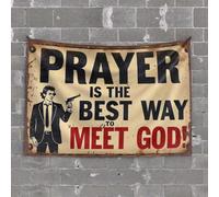 Vintage Bar Decor Prayer: The Ultimate Way to Connect with God Tapestry Cool Things for Your Room Small Wall Tapestry(75X100CM)