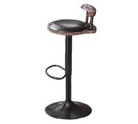 Vintage Bar Stools with Deep Button Tufting, Wooden Kitchen Stool with Sturdy Black Metal Legs, Height Adjustable 20cm and 360° Swivel, 60-80cm(24-31inch)