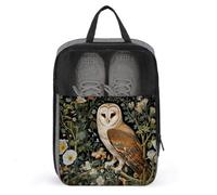 Vintage Barn Owl Shoe Bag for Travel Daily Use Anti-dust Storage Carrier Golf Shoe Pouch