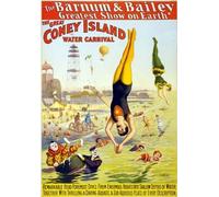 Vintage Barnum & Bailey Coney Island Water Circus Carnival Poster Wall Art Print | (A3 297 x 420mm)