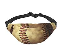 Vintage Baseball American Retro Balls Fanny Pack for Men Women Crossbody Waist Bag Everywhere Belt Bag Wallet Hip Bum Bag with Adjustable Strap Casual Chest Bag for Outdoor Hiking Cycling, Black, One