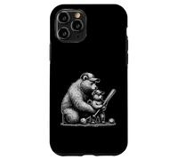 Vintage Baseball Bear Dad Son Batting Team Case for iPhone 11 Pro