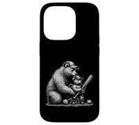 Vintage Baseball Bear Dad Son Batting Team Case for iPhone 14 Pro