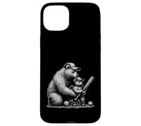 Vintage Baseball Bear Dad Son Batting Team Case for iPhone 15 Plus