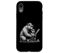 Vintage Baseball Bear Dad Son Batting Team Case for iPhone XR