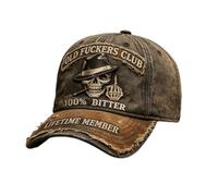 Vintage Baseball Cap from Old Bastard Club, Featuring an Adjustable Middle Finger Skull Pattern, a Fun Vintage hat