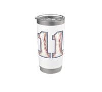Vintage Baseball Jersey Number 11 Varsity Athletic Back Side Stainless Steel Insulated Tumbler