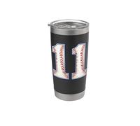 Vintage Baseball Jersey Number 11 Varsity Athletic Back Side Stainless Steel Insulated Tumbler