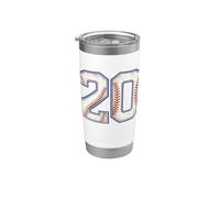 Vintage Baseball Jersey Number 20 Varsity Athletic Back Side Stainless Steel Insulated Tumbler