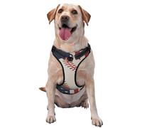 Vintage Baseball On American Flag No Pull Dog Harness Adjustable Reflective Oxford Easy Control Medium Large Dog Harness