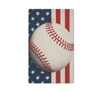 Vintage Baseball On American Flag Single Toggle Blank Wall Plate Light Switch Cover Decorative 1 Gang for Kitchen Room Bathroom Size 11.4x7cm