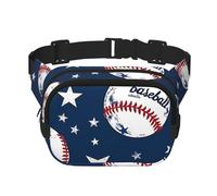 Vintage Baseball Star Double Layer Waist Bag Pack Sport Ball Bum Bag Fanny Pack for Men Women, Adjustable Belt Bag for Travel Hiking Running Cycling Festival