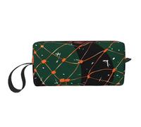 Vintage Basketball Net Makeup Bag Water Resistant Travel Toiletry Organizer for Women Men Sport Ball Cosmetic Storage Pouch with Zipper Portable Small Tool Bag