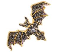 Vintage Bat Brooch Pin Black Halloween Zinc Alloy for Women | Retro Rhinestone Detail, Lightweight Outfit Decoration, for Sweaters and Scarves, Goth Style for Office Attire