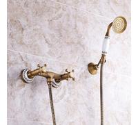 Vintage Bath Mixer Taps with Shower Wall Mounted Dual Control Antique Shower Mixer Tap for Classic Bathrooms Retro Design Easy InstallationQuality