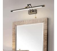 Vintage Bathroom Mirror Lamp with Pull Switch 4000K LED Brass Mirror Front Light 3-Axis Adjustable Bathroom Lamp IP44 Wall Lamp for Dressing Table Cosmetic Mirror Cabinet Black 5 Interesting