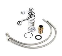 Vintage Bathroom Mixer tap Basin ◈ Basin Mixer Tap, Fydun Floral Pattern Single Handle Mixer Tap Cold/Hot Water Faucet for Bathroom Basin Sink Other Accessories(Plating)