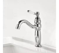 Vintage Bathroom Sink Faucet Single Handle Mixer Tap Chrome Finish Swivel Spout Basin Mixer Valve One Hole Installation Stylish Bath Accessories