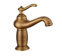 Vintage Bathroom Sink Tap Mixer Retro Hot & Cold Basin Faucet Single Handle Single Hole Stylish Black Finish Efficient Water Control Ideal for Classic Décor LWX