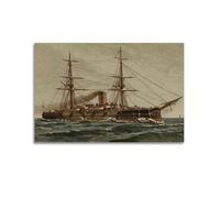 Vintage Battleship Poster Admiral Nakhimov Russian Armored Cruiser Decorative Canvas Family Bedroom Artwork Picture Painting 16x24inch(40x60cm)