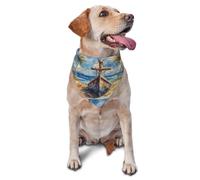 Vintage Beach Theme,Ships Printed Graphic Pet Triangle Scarf For Dogs & Cats, Adjustable Cute Pet Bandana For & Photo Shoots