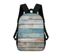 Vintage Beach Wood Old Blue Color Wooden Plank Travel Backpack Lightweight Everyday Pack Water Resistant Laptop Bag for Men17in