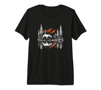 Vintage Bear Forest Reflection Wilderness Nature Graphic Premium T-Shirt