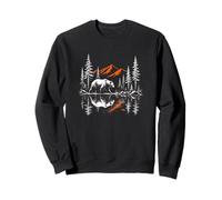 Vintage Bear Forest Reflection Wilderness Nature Graphic Sweatshirt