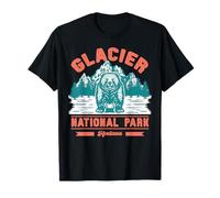 Vintage Bear Glacier National Park Montana Souvenir Retro T-Shirt