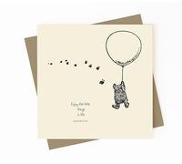 Vintage Bear Greeting Card, Enjoy the Little Things