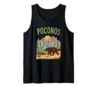 Vintage Bear in The Mountain Poconos Pennsylvania Travel Tank Top