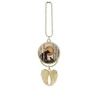 Vintage Bears in The Woods Car Rear View Mirror Pendant for Women Charm Decor Interior Hanging Accessories