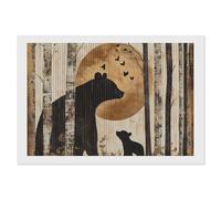 Vintage Bears in The Woods Diamond Painting Kits for Adults DIY 5D Round Full Drill Art Diamonds Dots Decor 8"x12"