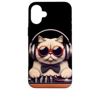 Vintage Beats Feline DJ Cat Retro Synthwave Kitty Mix Case for iPhone 16 Plus