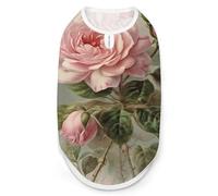 Vintage Beautiful Rose Dog Shirt Quick Dry Breathable Pet T-Shirt Soft Stretchy Sleeveless Vest Dog Apparel L