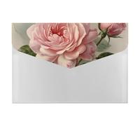 Vintage Beautiful Rose Expanding File Folder 6 Pockets Accordion File Organizer Portable Letter A4 Size Folders with Snap Closure for Document Paper Receipt Office Supplies