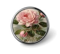 Vintage Beautiful Rose Round Badge Personalized Metal Lapel Pin Badges Fit Clothing Bags Hat Humorous Printed Brooch Badge Party Decorations Accessories for Men Women