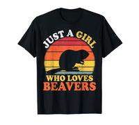 Vintage Beaver Lover Women Just A Girl Who Loves Beavers T-Shirt