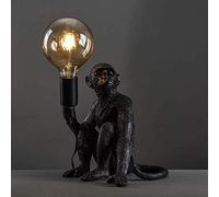 Vintage Bedside Painted Monkey Design Table Lamp Creative Cartoons Animal Shape Children's Night Light Decorative Lighting Fixtures Bedroom Living Room Balcony Club Hotels Loft Desk Light (black)