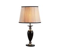 Vintage Bedside Table Lamp with Fabric Crystal Shade, Easy Assembly for Living Room and Bedroom Decor