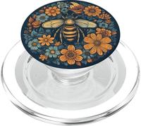 Vintage Bee Boho Flower Blooms Nostalgia Wildflower PopSockets PopGrip for MagSafe