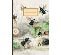 Vintage Bee Illustration Ruled Notebook: Cottagecore Botanical Bee Design Lined Journal for School, Journaling, College 6"x9" Cream Pages