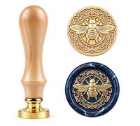 Vintage Bee Wax Seal Stamp, Animals Brass Stamp with Wooden Handle | Ideal for Wedding Invitation, Party Envelopes, Christmas Card, DIY, Gift Wrap