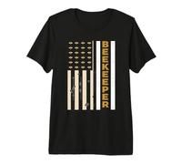 Vintage Beekeeper Flag USA Honey Bee Premium T-Shirt