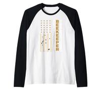 Vintage Beekeeper Flag USA Honey Bee Raglan Baseball Tee